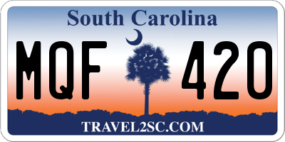 SC license plate MQF420