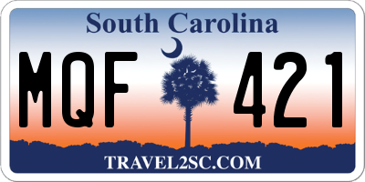 SC license plate MQF421
