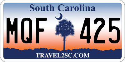 SC license plate MQF425