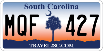 SC license plate MQF427