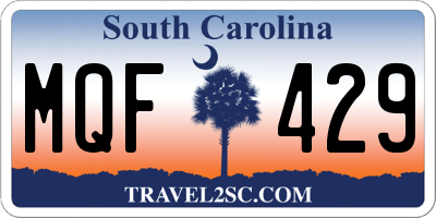 SC license plate MQF429