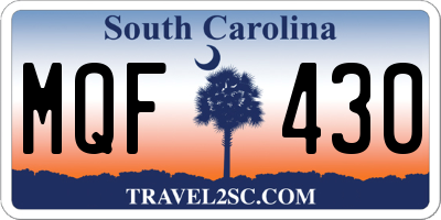 SC license plate MQF430