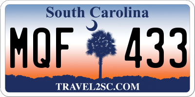 SC license plate MQF433