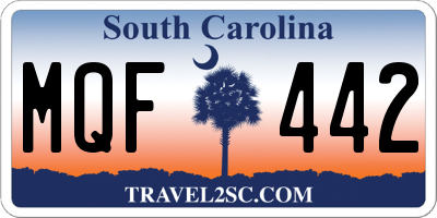 SC license plate MQF442