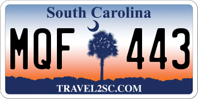 SC license plate MQF443