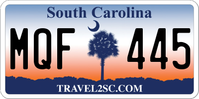 SC license plate MQF445