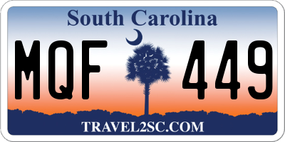 SC license plate MQF449