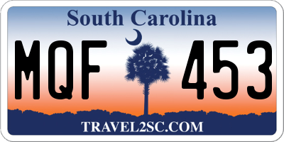 SC license plate MQF453