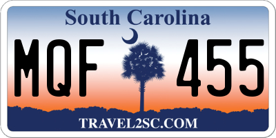 SC license plate MQF455
