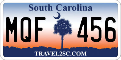 SC license plate MQF456