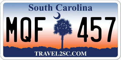 SC license plate MQF457