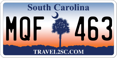 SC license plate MQF463