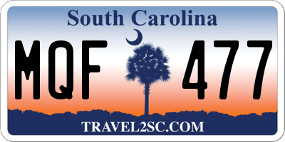 SC license plate MQF477