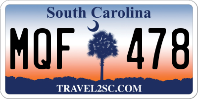 SC license plate MQF478