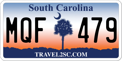 SC license plate MQF479
