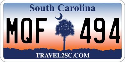 SC license plate MQF494