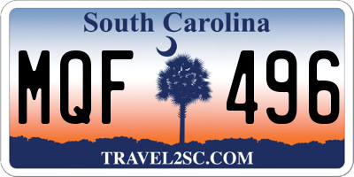 SC license plate MQF496
