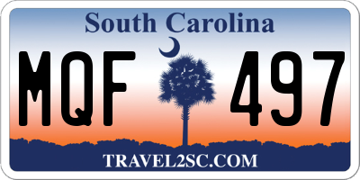 SC license plate MQF497