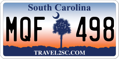 SC license plate MQF498