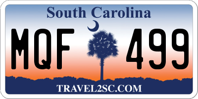 SC license plate MQF499