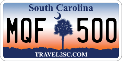 SC license plate MQF500