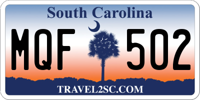 SC license plate MQF502