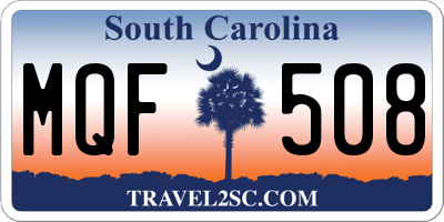SC license plate MQF508