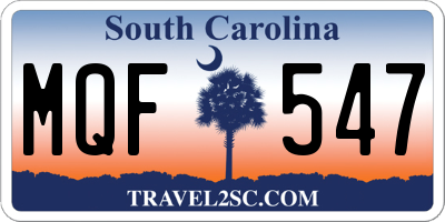SC license plate MQF547