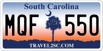 SC license plate MQF550