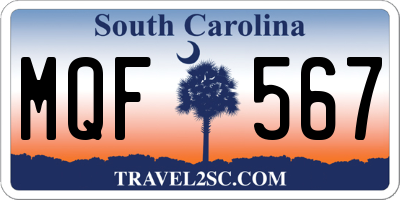 SC license plate MQF567
