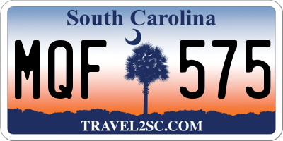 SC license plate MQF575
