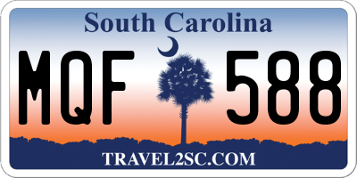 SC license plate MQF588