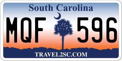 SC license plate MQF596