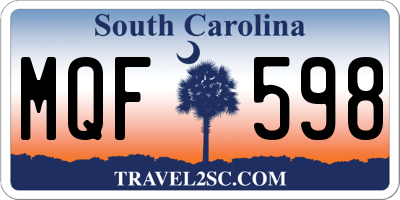 SC license plate MQF598