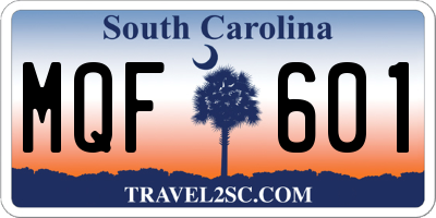 SC license plate MQF601