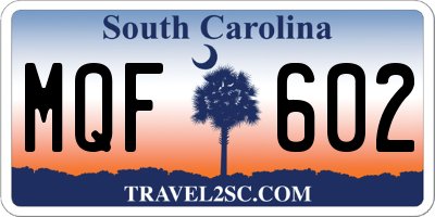 SC license plate MQF602