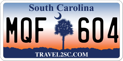 SC license plate MQF604