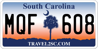 SC license plate MQF608