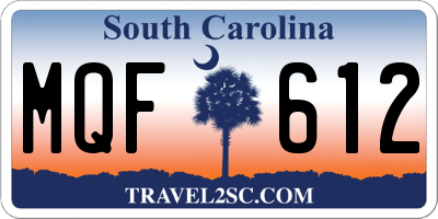 SC license plate MQF612