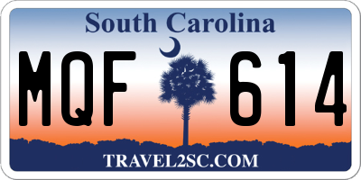 SC license plate MQF614