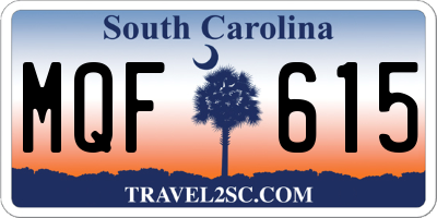 SC license plate MQF615