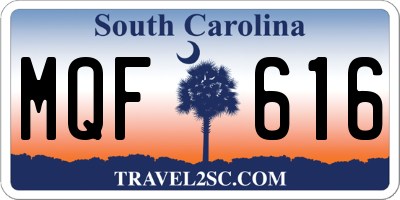 SC license plate MQF616