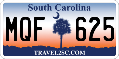 SC license plate MQF625