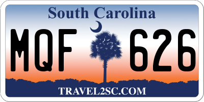 SC license plate MQF626