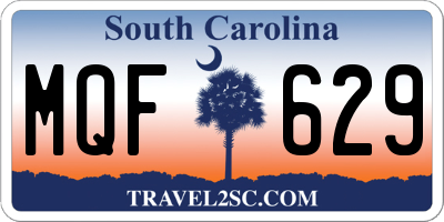 SC license plate MQF629