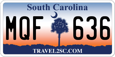 SC license plate MQF636