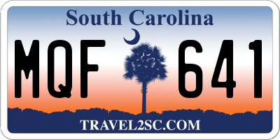 SC license plate MQF641