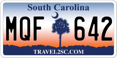 SC license plate MQF642