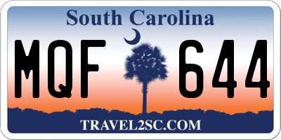 SC license plate MQF644