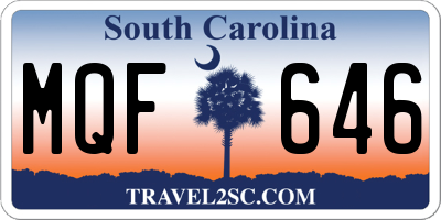 SC license plate MQF646